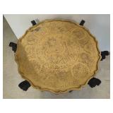 Chinese Etched Brass Side Table