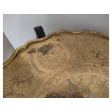 Chinese Etched Brass Side Table