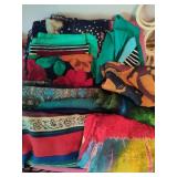 Lot of Ladies Scarves & Hanging Scarf Holder