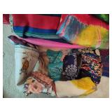 Lot of Ladies Scarves & Hanging Scarf Holder