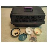 Pet Carrier & Feeding Bowls