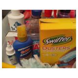 Lot of Cleaning Supplies/Iron & Mini Ironing Board