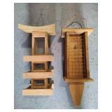 Wooden Hanging Bird Feeders
