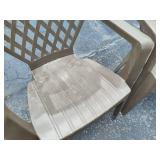 Two Plastic Chairs w/Ottomans