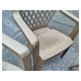 Two Plastic Chairs w/Ottomans