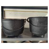 Two Iron Cauldrons
