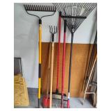 Assorted Rakes & Garden Tools