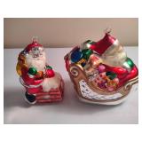 Department 56 Vintage Hand Blown Mercury Glass Santas
