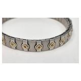 Spiedel Stainless and 14k Stretch Bracelet - 13.09g