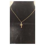 Nice 14k & Diamond Cross Pendant Necklace