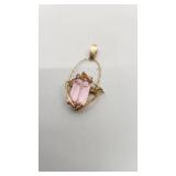 14k Pendant w/ Pink Stone - 6.03g