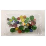 Bag of 33 Assorted Vintage Marbles