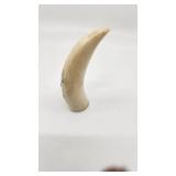 Beautiful Antique Whale Tooth Clipper Ship Scrimshaw - 3.75" Tall