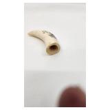 Beautiful Antique Whale Tooth Clipper Ship Scrimshaw - 3.75" Tall