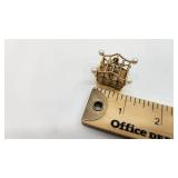 Antique14k Stamped Birdcage Music Box Pendant with Sapphire, Ruby and Pearl Accents - Approx 1" Square - 23.24g