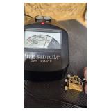 Antique14k Stamped Birdcage Music Box Pendant with Sapphire, Ruby and Pearl Accents - Approx 1" Square - 23.24g