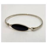 Vintage Sterling Silver and Onyx Bracelet