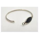 Vintage Sterling Silver and Onyx Bracelet
