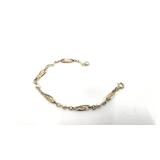 Very Nice 12k yellow gold and pearl bracelet - 8"