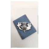 Retired James Avery Sterling Silver "Thistle" Pin with Rare Matching Earrings