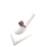 Beautiful Antique Sterling Silver and Ruby Ring - Size 7.75