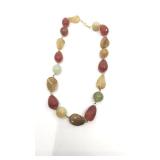 14k and Chunky Gemstone Necklace 18"