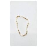 14k and Pearl Bracelet w/ 16 Gold Beads - 8" long