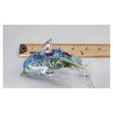Beautiful Vintage Millefiore Glass Dolphin Paperweight