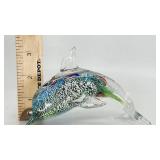 Beautiful Vintage Millefiore Glass Dolphin Paperweight