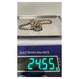 14k Marked White Gold Rope Chain - 24" - 24.55g