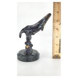 SPI Gallery Solid Brass Whale Sculpture on Marble Base