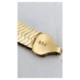 Very Nice 14k Gold over Sterling 8" Bracelet - 6.5mm Wide