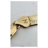 Very Nice 14k Gold over Sterling 8" Bracelet - 6.5mm Wide