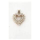Very Pretty 14k over Sterling Heart Pendant w/ 40 Stones