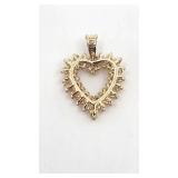 Very Pretty 14k over Sterling Heart Pendant w/ 40 Stones