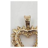 Very Pretty 14k over Sterling Heart Pendant w/ 40 Stones