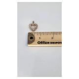 Very Pretty 14k over Sterling Heart Pendant w/ 40 Stones