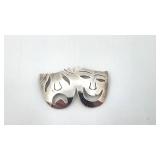 Vintage Taxco Mexico "Comedy & Tragedy" Sterling Silver Pin