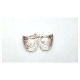 Vintage Taxco Mexico "Comedy & Tragedy" Sterling Silver Pin