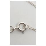 Very Pretty Graduated Triple Ruby and Sterling Silver Pendant Necklace - 16"