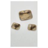 Beautiful Taxco Mexico Artisan Sterling Silver Pendant/Brooch and Earring set