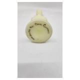 Fenton Uranium Burmese Custard Swung Vase - Hand Painted and Signed