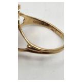 Very Pretty Antique 10k Yellow Gold Ring with Opal and Garnet - Size 6.5