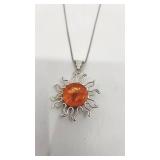 Very Cool Artisan Handmade Mexico "Sun and Moon" Sterling Silver Necklace - 18"