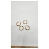 2 Pairs 14K Hoop Earrings - 9.17g Total Weight