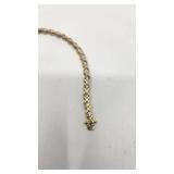 Beautiful Vintage 14k Yellow Gold over Sterling CZ Bracelet - 7.5" - 12.23g