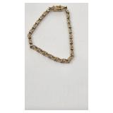 Beautiful Vintage 14k Yellow Gold over Sterling CZ Bracelet - 7.5" - 12.23g