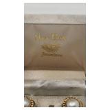 Vintage White and Yellow 14k (Marked 585) Gold and Pearl Set with Earrings and Pendant - 24.31g