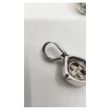 Vintage White and Yellow 14k (Marked 585) Gold and Pearl Set with Earrings and Pendant - 24.31g