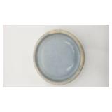 Antique Blue Stoneware Cat Head Soap Dish